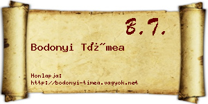 Bodonyi Tímea névjegykártya